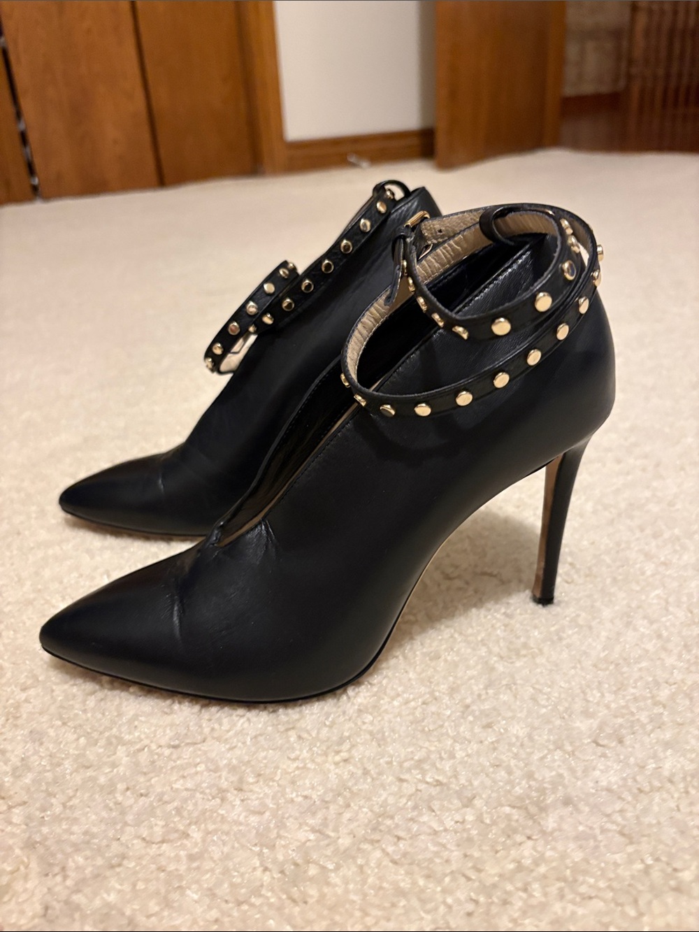 Jimmy Choo Black Leather Lark 100 Heel - Picture 3 of 8